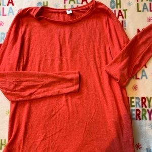 Orangy-red long sleeve shirt